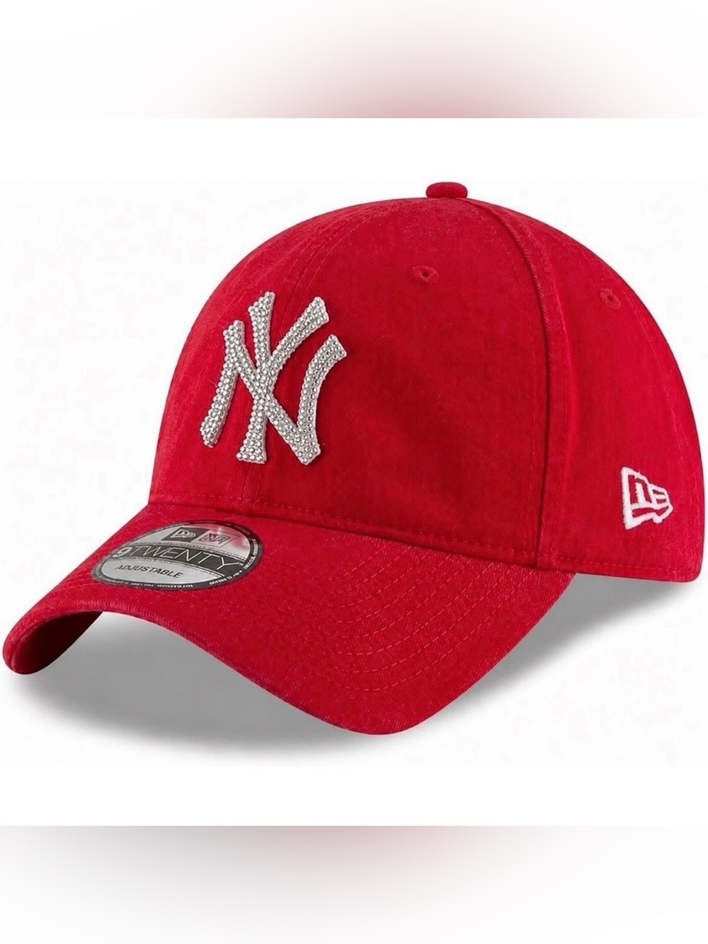 Red New York Yankees Luxe Crystal Logo Baseball Hat New